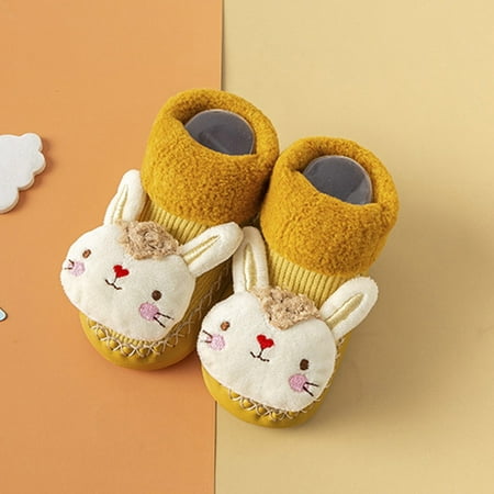 

TOWED22 Toddler Sock Shoes Autumn And Winter Children Toddler Boys And Girls Socks Floor Sports Shoes Non Slip Plush Warm And Purple