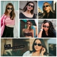 thumbnail image 3 of TINHAO Square Sunglasses for Women Men Trendy Retro Rectangle Sunglasses with Polarized UV 400 Protection Party Sunglasses, 3 of 7