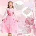 thumbnail image 7 of KAWELL Good Witch Glinda Costume Pink Princess Dresses Halloween Costumes Witch Dress with Star Crown Wand Gloves, 7 of 7