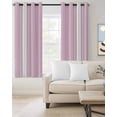 thumbnail image 2 of Pink Striped Blackout Curtains 45 Inches Long for Bedroom, Luxurious White Stripes Modern Abstract Art Thermal Insulated Room Darkening Black Out Window Curtain Panels Grommet Drapes for Living Room, 2 of 8