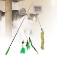 thumbnail image 3 of Flmtop Telescopic Cat Teasing Interactive Stick Feather Wand with Bell Pet Supplies Black, 3 of 8