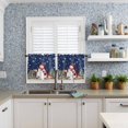 thumbnail image 6 of Navy Blue Christmas Snowman Kitchen Curtains and Valances Set, Xmas Tree Elk Balls Snowflake Rod Pocket Window Valance Window Curtain Panels for Living Room Bedroom Laundry, 27.5x36in, 3 Pieces, 6 of 7