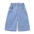 thumbnail image 3 of MuXiKeJi Clothes Jeans Baggy Girls Soft Loose Casual Wide Leg Denim Pants Breathable Lightweight Daily Summer Bottoms for Toddler Kids Girls Jeans Pants, 3 of 5