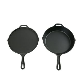 Pre-Seasoned Cast Iron Cookware Set, Kadai/Kadhai Combo - (Diameter-20 cm,  24.8 cm, Black) - shrigram organics
