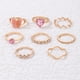 thumbnail image 5 of Mujer Bohemia Rosa Corazón Wave Anillo Set Vintage Metal Color Oro Anillos de dedo de diamantes de imitación Regalos de la joyería del partido, 5 of 7