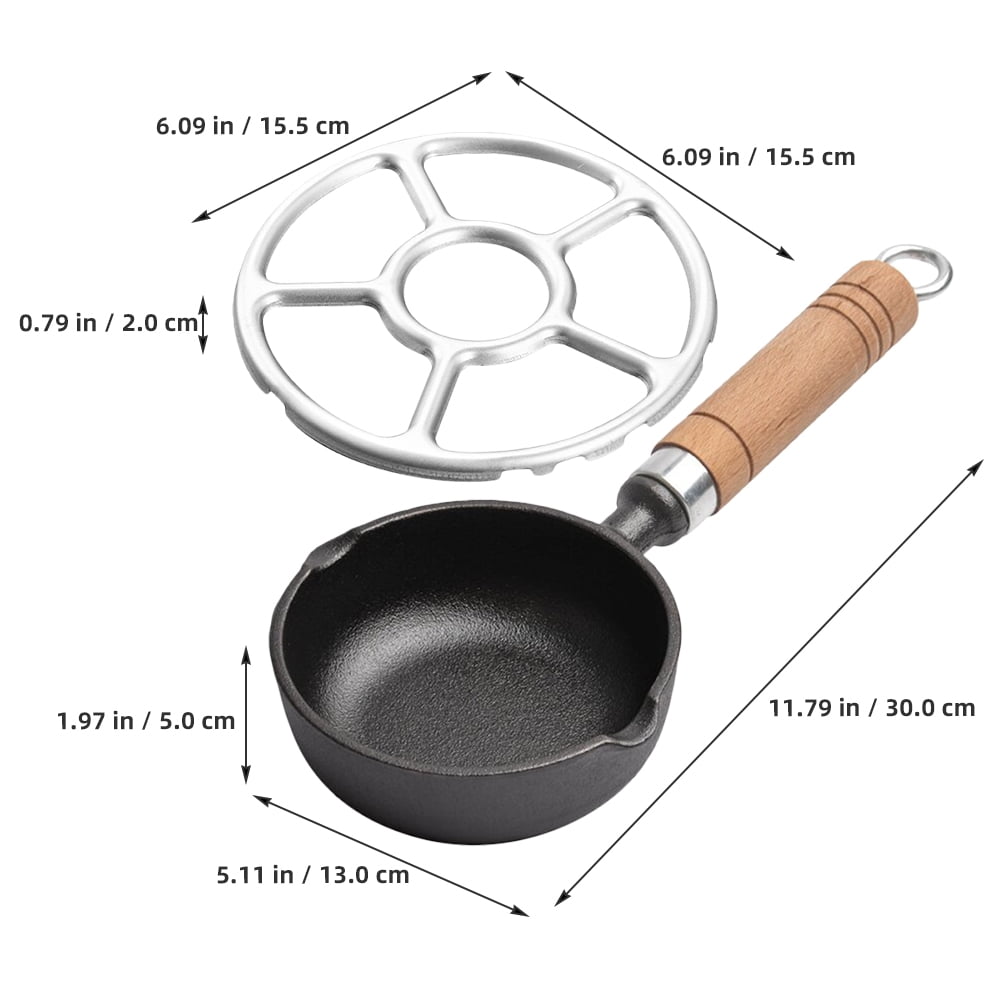 MLINS Small Pot with Wood Handle Egg Cooking Pancake Mold Butter Melting