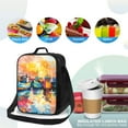 thumbnail image 4 of Pofeuu Colorful Fishing Boats Print Lunch Bag Women Insulated Lunch Box Reusable Leakproof Large Spacious Cooler Tote for Women Men, 4 of 7
