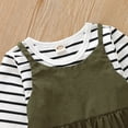 thumbnail image 6 of Infant Baby Girl Clothes Baby Girl 2PCS Outfits Long Sleeve Stripe Shirt Top Suspender Pants Set 9-12 Months, 6 of 8