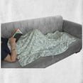 thumbnail image 6 of Aqua Soft Flannel Fleece Throw Blanket, Sea Wave Design Like Image Round Swirls Beach Theme Hand Drawn Style Artwork, Cozy Plush for Indoor and Outdoor Use, 50" x 60", Seafoam and White, by Ambesonne, 6 of 6