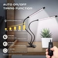 thumbnail image 4 of iPower 2 Tube LED Grow Light with Full Spectrum for Indoor Plants, Adjustable Gooseneck, 5 Dimmable Levels, 3 Auto Timing Modes, White, 1 Pack, 4 of 7