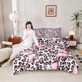 thumbnail image 4 of Homewish Flying Pink Butterflies Girl 3 Pieces Queen Comforter Set,Leopard Print Ultra Soft Bedding Sets,Black Pink Bedding Comforter Set Breathable,Breathable Home Decor,Reversible, 4 of 8