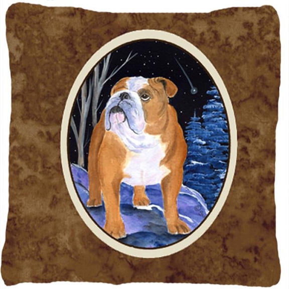 Starry Night English Bulldog Decorative Indoor & Outdoor Fabric Pillow