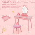Infans Kids Vanity Set Princess Vanity Table & Chair Set with Lighted
