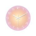 thumbnail image 1 of A 12-Inch Tempered Glass Wall Clock, Pink Element Gradient Pattern Mute Travel Time Battery Powered, Suitable For Living Room Bedroom Dining Room Part, 1 of 5