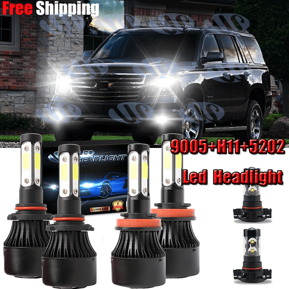 Fit For 2007-2014 Tahoe Suburban Xenon White LED 9005 H11 Hi-Low Fog Light Bulb