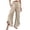 a-Beige23850, variant on VNKIDY Womens Smocked Waist Wide Leg Pants With Ruffled Asymmetric Hem Side Pockets Casual Loose Fit Trousers For Beach Vacations Summer Errands Bohemian Outings Leisure Pants