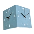 thumbnail image 3 of Reloj de pared de esquina de doble cara, decoración de arte de pared, fácil instalación, metal creativo Azul, 3 of 9