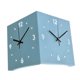 thumbnail image 3 of Reloj de pared de esquina de doble cara, reloj de esquina cuadrado, de metal, silencioso y sin tictac. Azul, 3 of 9
