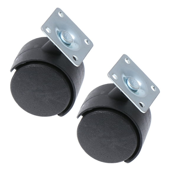 GOOHOCHY Caster Wheels Black 2Pcs 1.5Inch Square Base Metal Caster Plate Swivel 360 Degrees