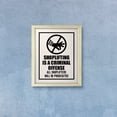 thumbnail image 3 of Designs ByLITA Shoplifting Is A Criminal Offense All Shoplifters Will Be Prosecuted, 11 x 14 Wooden Wall Print (Framed) | Retail Store Decoration, 3 of 6