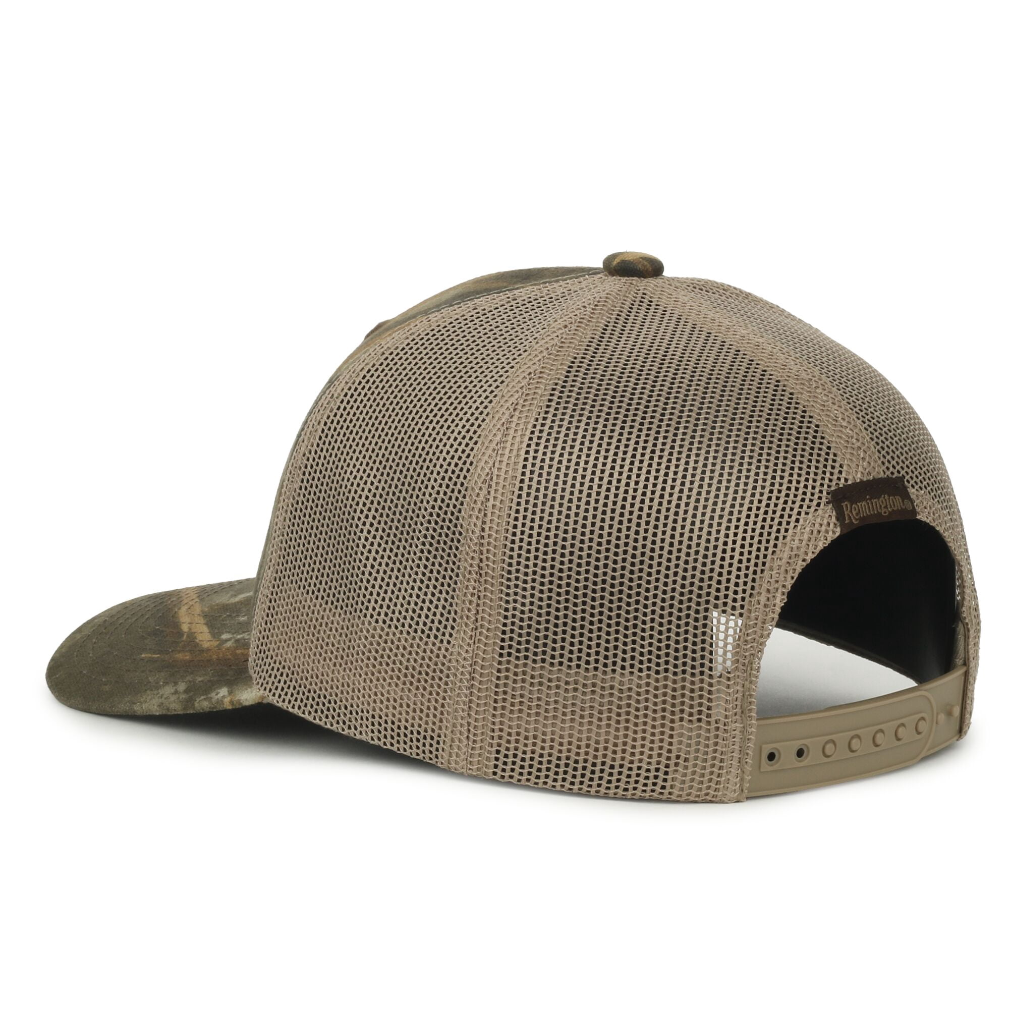 Remington Structured 6-Panel Trucker Hat – Realtree Max-7 Camo Meshback Cap with Patch Logo, One Size