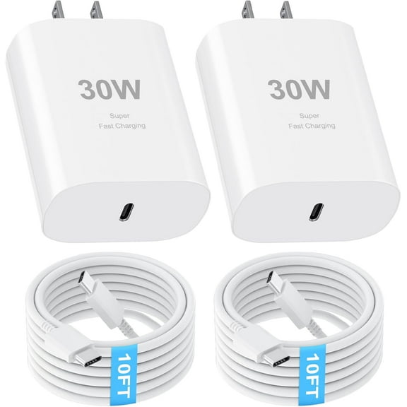 30W Type-C Fast Charging for Google Pixel 9/9 Pro/9 Pro XL/8/8a/8 Pro/7 Pro/7a/7/6/5/4/3 XL,30W USB C Super Fast Charger Block & 10FT USB C to C Cable