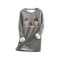 thumbnail image 2 of Tenues pour Femmes, Mode Décontractée d'Hiver, sous-Couche Chaude en Peluche, Imprimé de Noël, Manches Longues, Col Rond, Tenues pour Femmes en Liquidation, 2 of 6