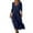 12# Navy, variant on UoCefik Linen Dress for Women 2025 Casual Summer 3/4 Sleeve Flowy Maxi Sundress Plus Size Beach Vacation Gauze Dresses Wine M
