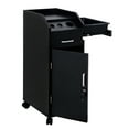 thumbnail image 2 of Professional Salon Trolley with 4 ABS Trays, Lockable Storage, Sliding Side Tool Tray, Stainless Steel Tool Holders & Casters – Rolling Salon Cart for Hair Stylists, Barbers & Beauty Studios (Black), 2 of 10