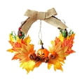 thumbnail image 2 of AYktou Fall Wreath with Artificial Maple Leaves Pumpkin & Berry, Artificial Floral Wreath for Front Door, Thanksgiving Halloween Wreath Autumn Garland Wall Farmhouse Holiday Outdoor Indoor Decor, 2 of 6