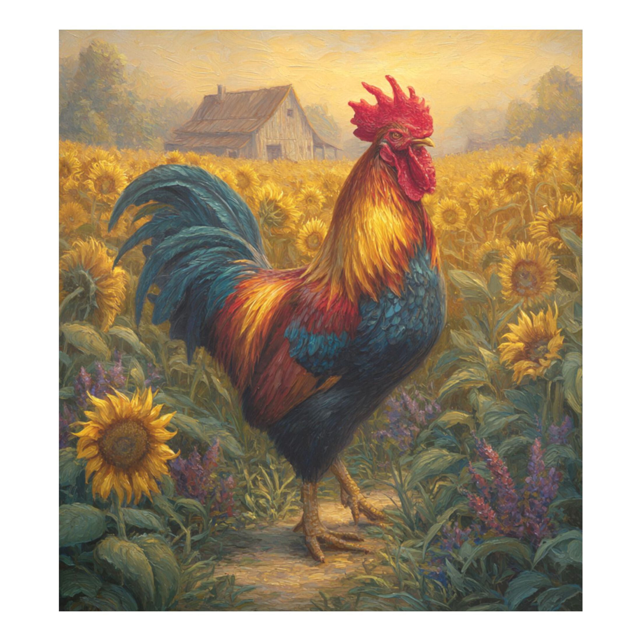 Dishwasher Magnetic Refrigerator Magnet Cover Sticker Home Decorative 23"x26" Sunflower Farm's Rooster