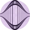 thumbnail image 1 of Ahgly Company Machine Washable Indoor Round Transitional Purple Flower Purple Area Rugs, 4' Round, 1 of 7