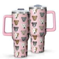 OBREWU Pit Bull Terrier Tumbler with Handle and Lid,Pit Bull Terrier 40oz Double Wall Vacuum Insulated Tumbler,Cups Gift for Women and Men