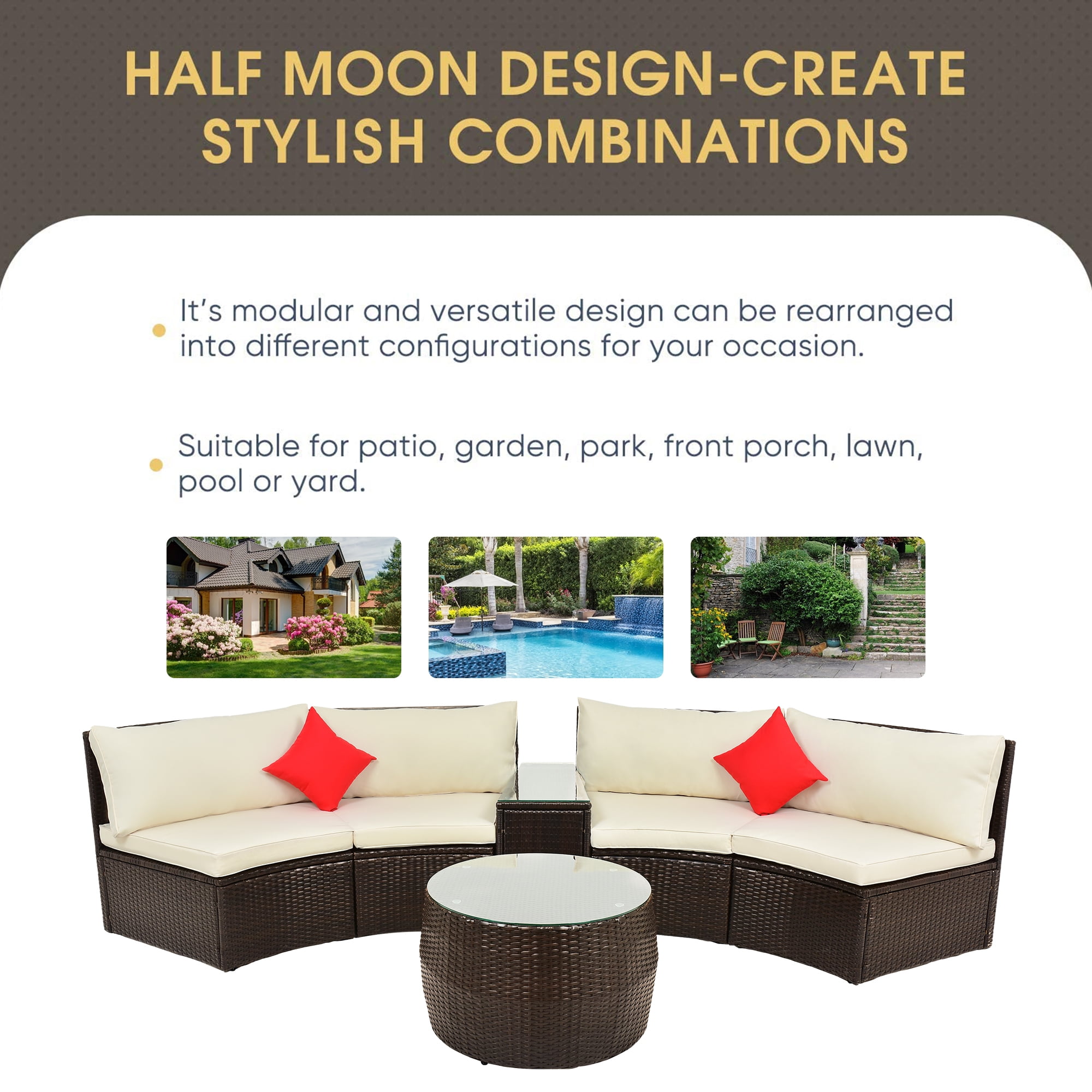 Buy 4Piece Outdoor Patio Furniture Sets, Modern Wicker Patio