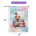 thumbnail image 5 of Happy Birthday Cute Kitten Devon Rex with Cake Gifts Party Hat House Flag 28x40in Double Sided Cat Lover Kitten Owner Gifts Outdoor Decor - 00029, 5 of 5