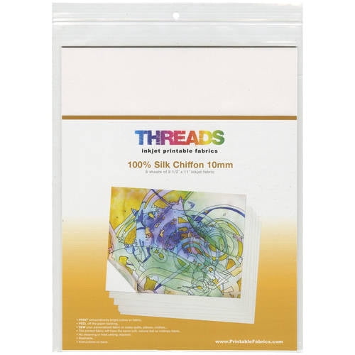 THREADS Inkjet Printable Fabric Sheets, 8.5" x 11", 6pk - Walmart.com