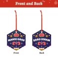 thumbnail image 2 of Zufioo Happy Mardi Gras Print Large Acrylic Christmas Ornaments, Suitable for Christmas Tree Christmas Holiday Party Pendant Decorations-Hexagon, 2 of 7