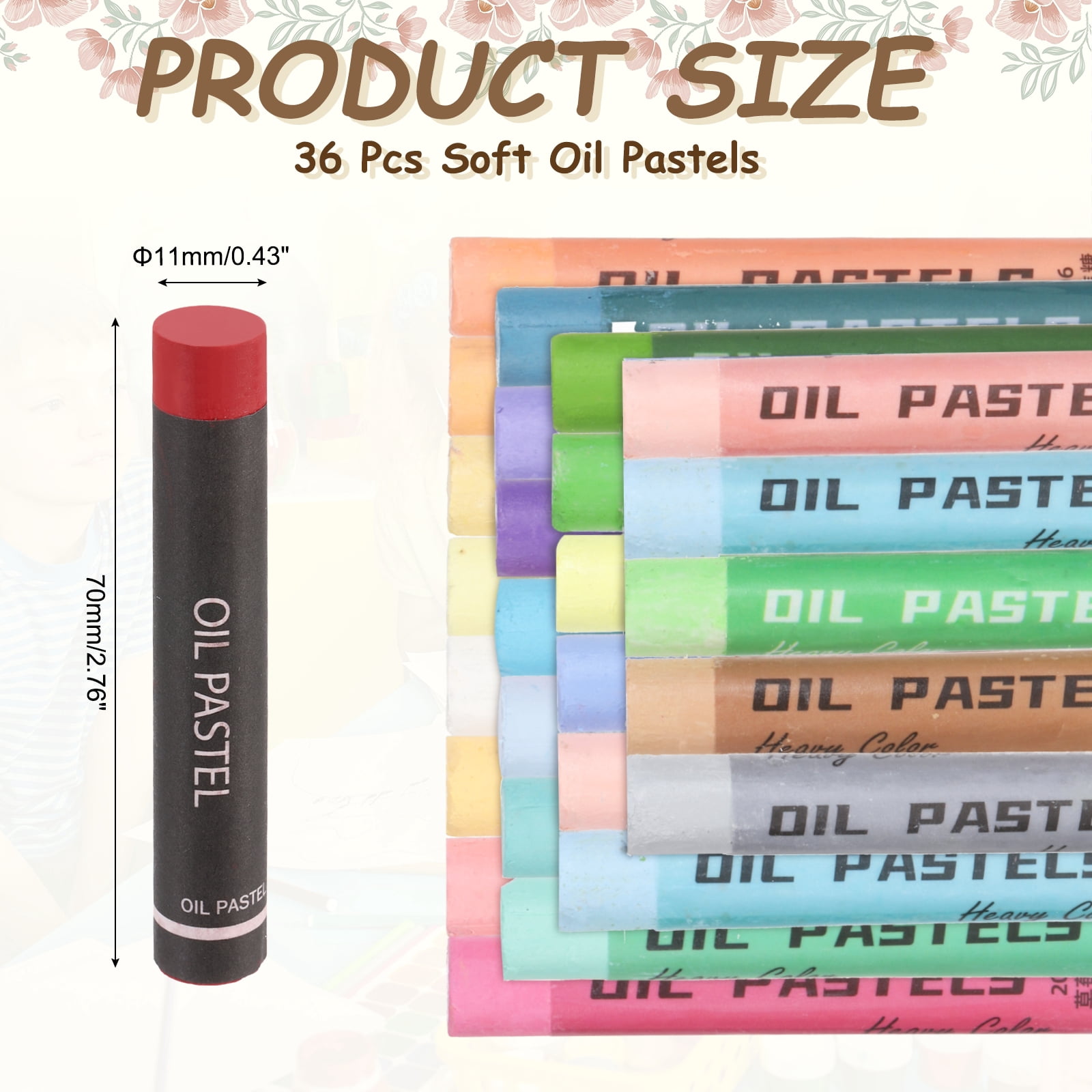Uxcell Soft Oil Pastels, Oil Pastel Crayons Vibrant Color Blendable Art Supplies for Painting Drawing Blending Painting Artists Beginners Professional(Red, Pack of 36)