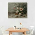 thumbnail image 3 of COMIO Farmhouse Still Life Pictures Living Room - Neutral Pink Rose Flower Floral - Art Deco Wall Art for Kitchen Art Print- Rustic Vintage Decor for Bedroom - Antique French Poster, 3 of 5