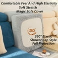 thumbnail image 5 of Wear-Resistant Universal Sofa Cover, Stretch Couch Cushion Slipcovers Replacement, Anti-Slip L Shape Sofa Covers, Chaise Lounge Sofa Slipcover（Headrest Cover/Blue）, 5 of 10