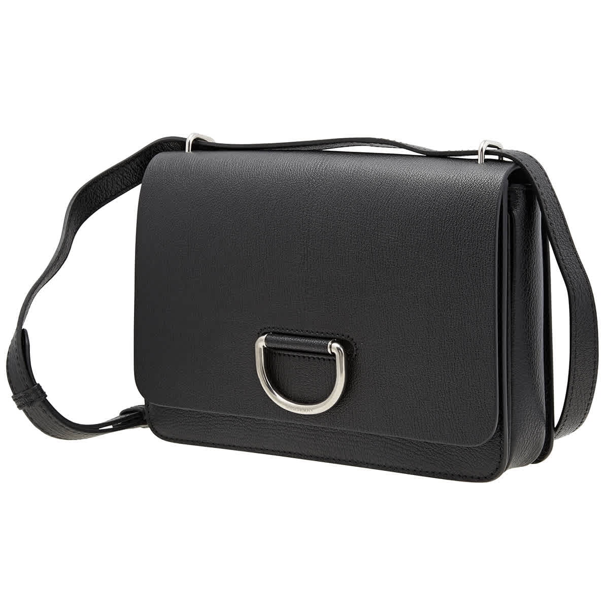 Burberry The Medium Leather D-ring Shoulder Bag In Black 