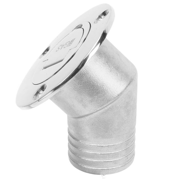 1.5inch Boat Deck Filler, Gas Diesel Waste Water Fuel Deck Fill Filler with Keyless , Angled Neck 316 Stainless Steel Hardware for Boat Yacht