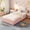 Pink, variant on Twin Size Upholstered Floor Bed, Teddy Fabric Soft Upholstered Bed Frame with Cloud Shaped Guardrails, Low Profile Platform Bed with Wooden Slats, Modern Nursery Bed, Pink