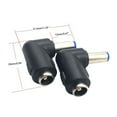 thumbnail image 4 of Techinal DC5.5x2.5mm Male 90 Degree Angle to DC5.5x2.1mm Female Adapter 5 Volt DC Barrel Power Jack Charging Cable Connector 5Pcs, 4 of 9