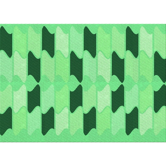 Ahgly Company Machine Washable Indoor Rectangle Transitional Jade Green Area Rugs, 5' x 7'