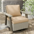thumbnail image 3 of COOS BAY Rustic Hideaway Single Outdoor Swivel Rocker, Patio Wicker Rocking Chair with Deep Seating for Patio, Outdoor Balcony, Beige/Tan, 3 of 10