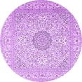 thumbnail image 1 of Ahgly Company Indoor Round Medallion Purple Traditional Area Rugs, 6' Round, 1 of 4