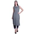 thumbnail image 1 of Moomaya Peter Pan Collar Sleeveless Kurta With Pants 2-Pcs Ethnic Suit Set For Women, 1 of 7
