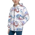 thumbnail image 2 of Kdxio Snowy Cottage Holiday Scene Pattern Kids Boys Girls Zip Up Hoodie 3D Printed Hooded Sweatshirt Hoody Coat with Pocket 7-12 Y-Medium, 2 of 6