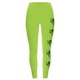 thumbnail image 4 of lcziwo St Patricks Day Leggings for Women Casual Stretchy High Waisted Yoga Pants Fashion Shamrock Print Running Leggings Full Length Tight Trousers Mint Green XXL, 4 of 5